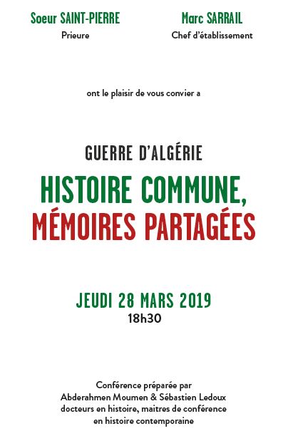 Conférence jeudi 28 mars à 18 h 30 – Guerre d’Algérie